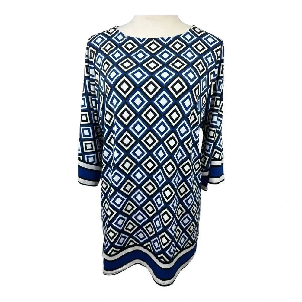 Michael Kors royal blue geometric print dress size small